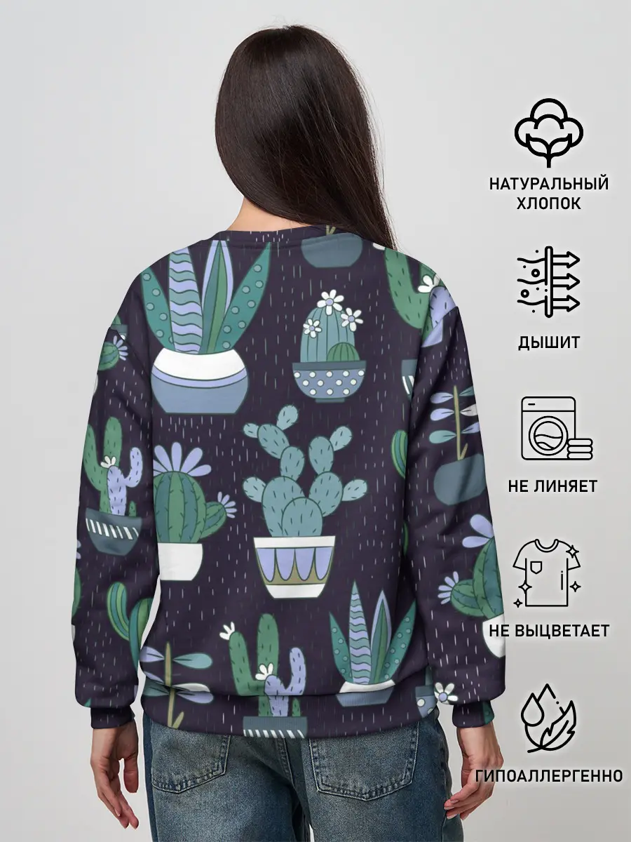 Женский свитшот / Кактусы