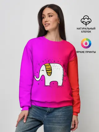 Женский свитшот / Радужный слоник