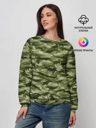 Женский свитшот / Камуфляж с крокодилами