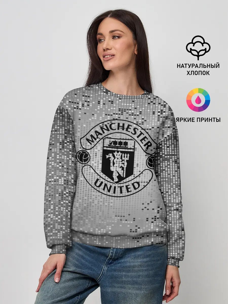 Женский свитшот / Манчестер Юнайтед Pixels