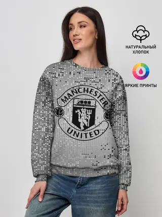 Женский свитшот / Манчестер Юнайтед Pixels