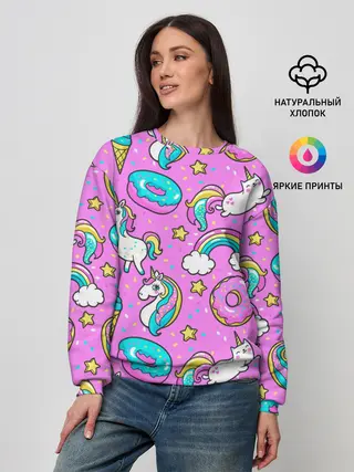 Женский свитшот / Котики и Единороги