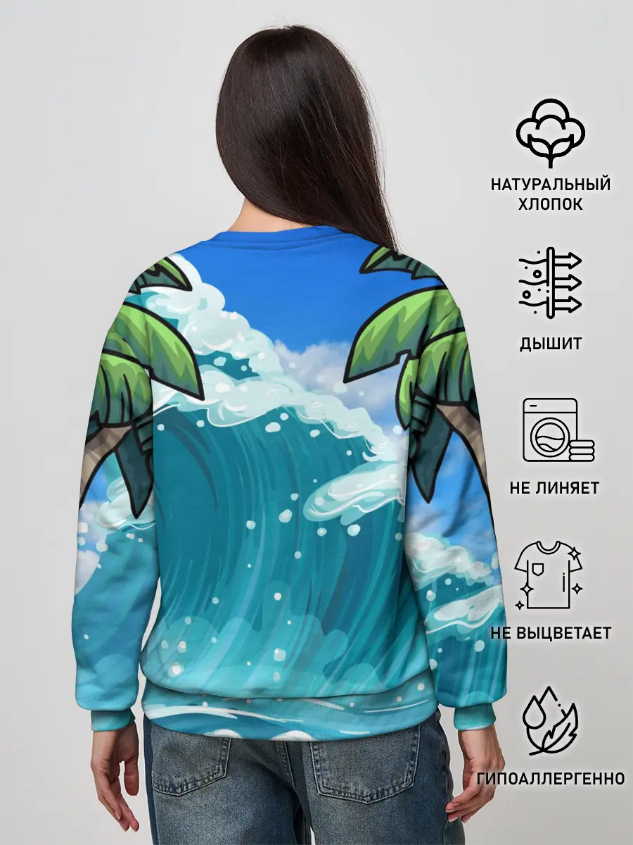 Женский свитшот / Сёрфинг на Пицце