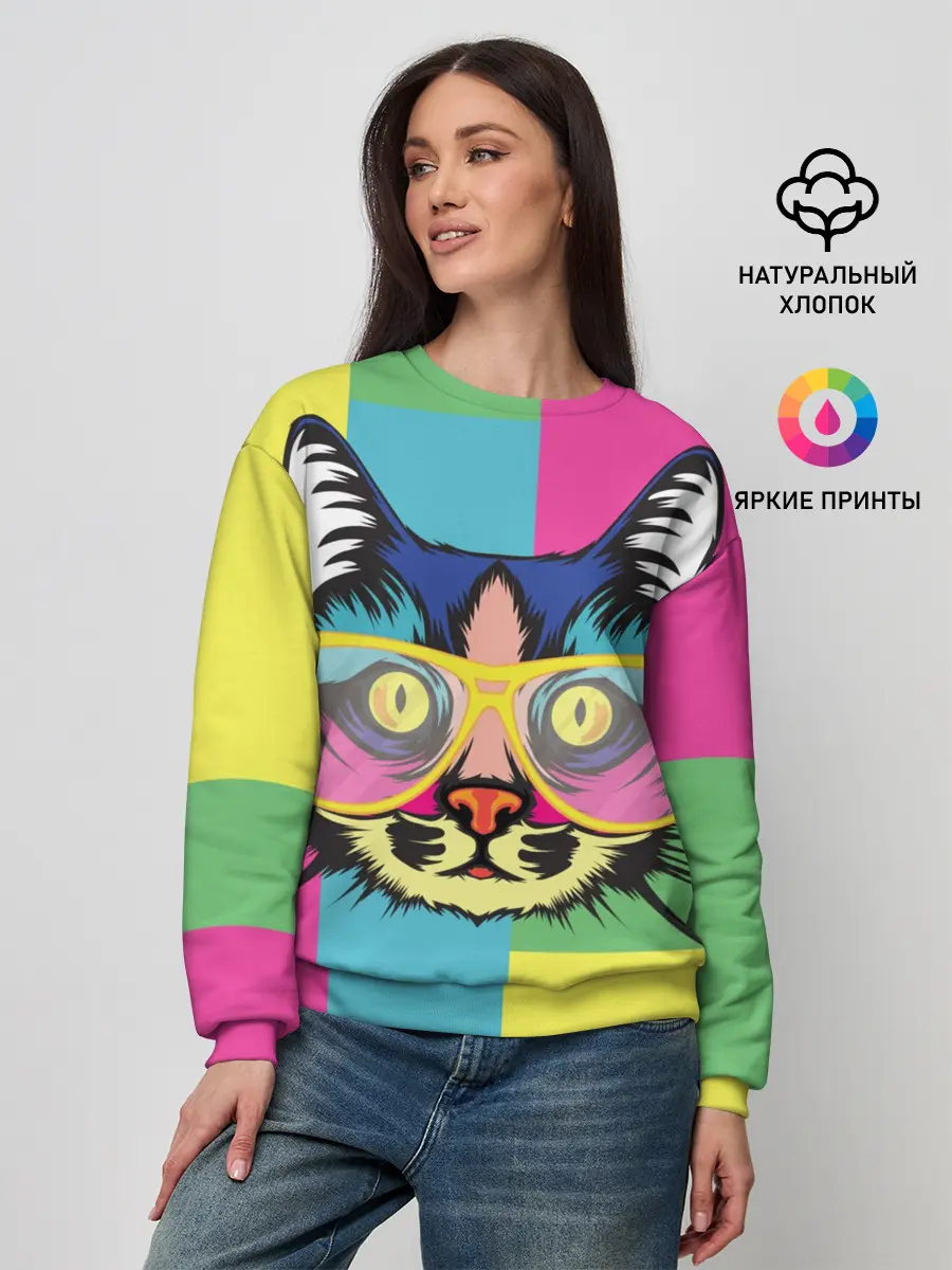 Женский свитшот / Яркий Кот