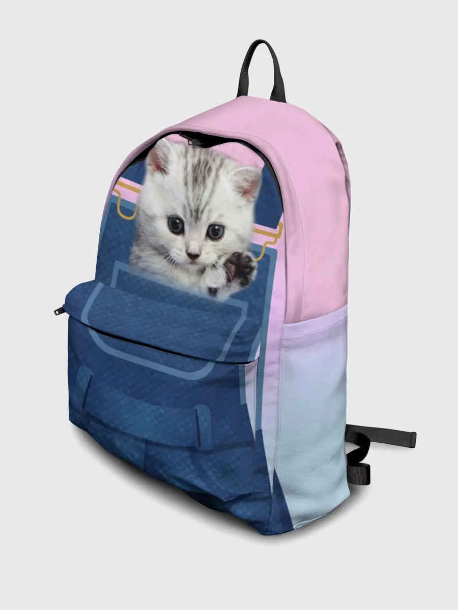 Рюкзак джинсовый / Котенок в кармане