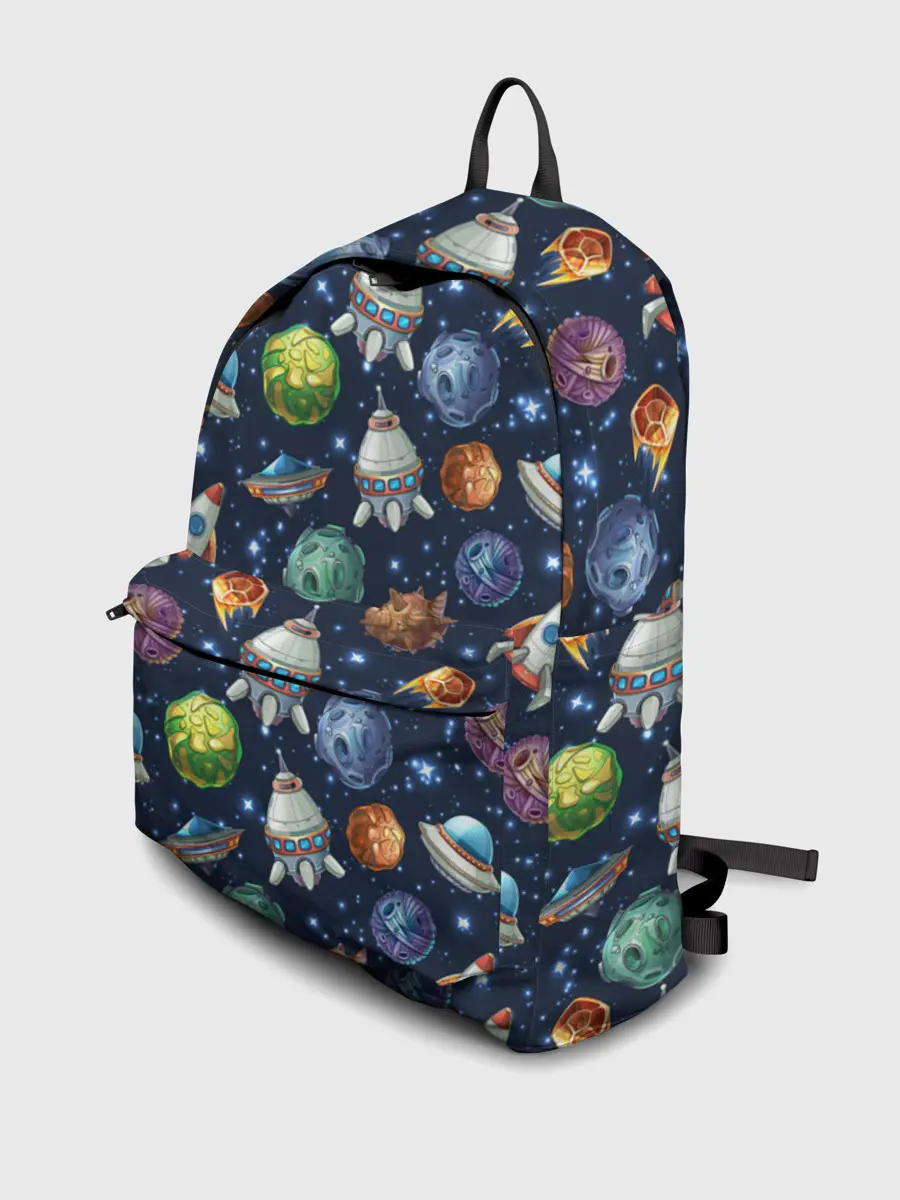 Рюкзак джинсовый / Мультяшные планеты