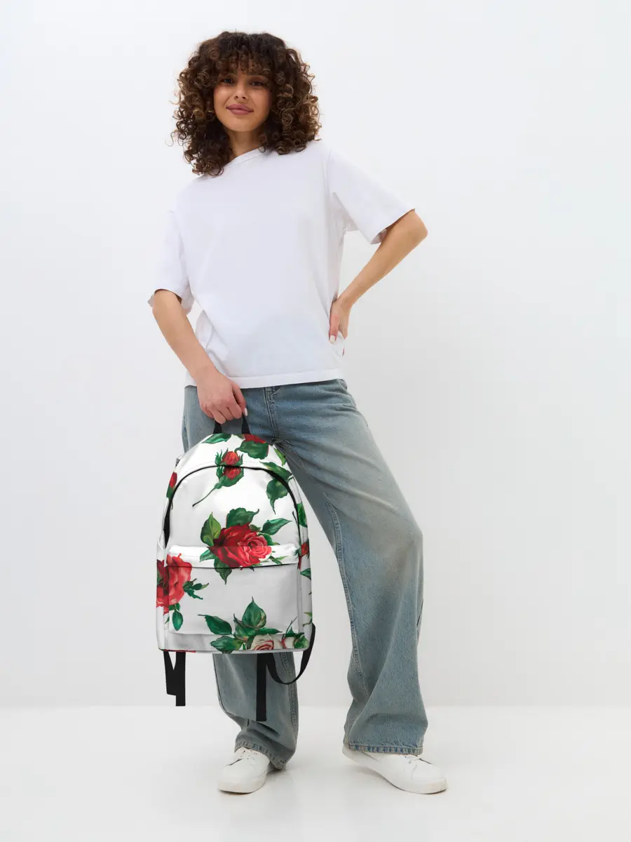 Рюкзак джинсовый / Розы