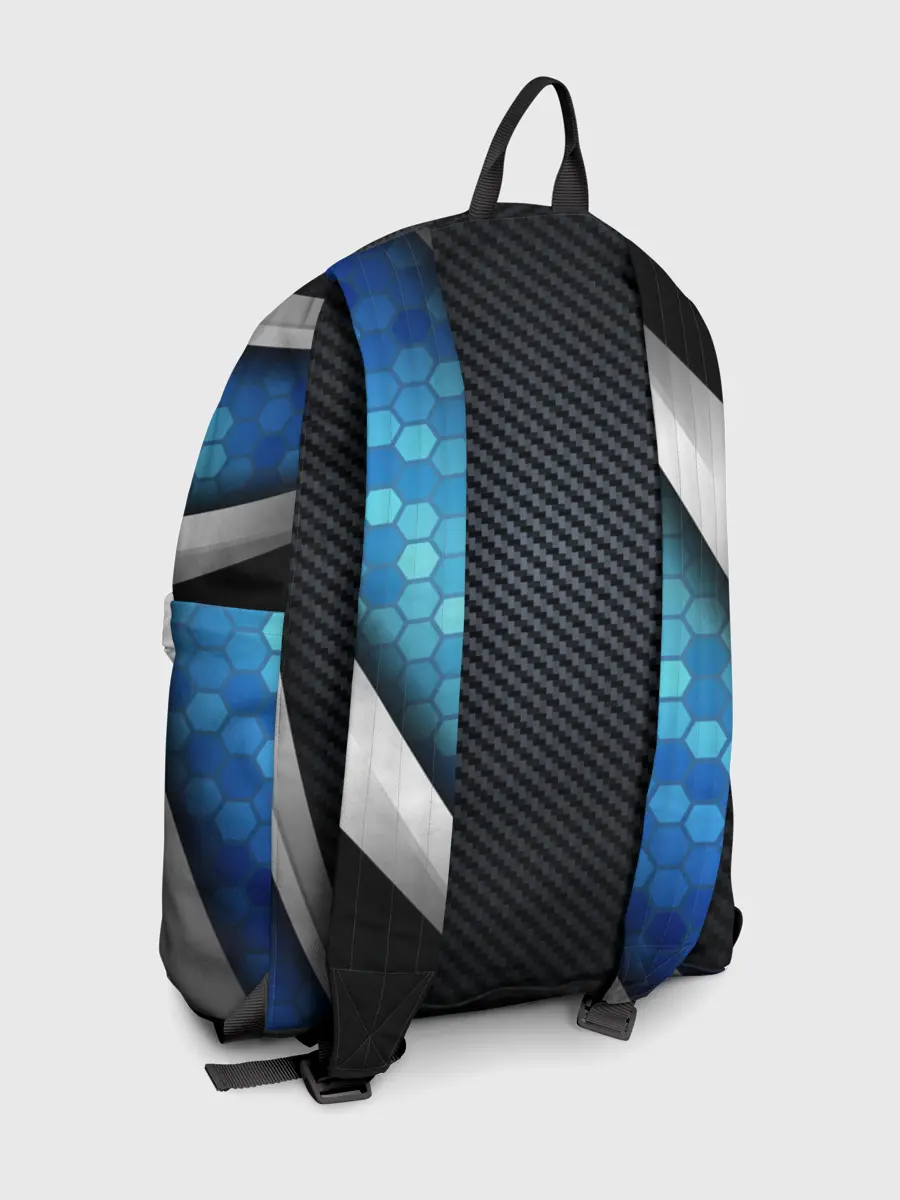 Рюкзак джинсовый / Хромированная 3D броня