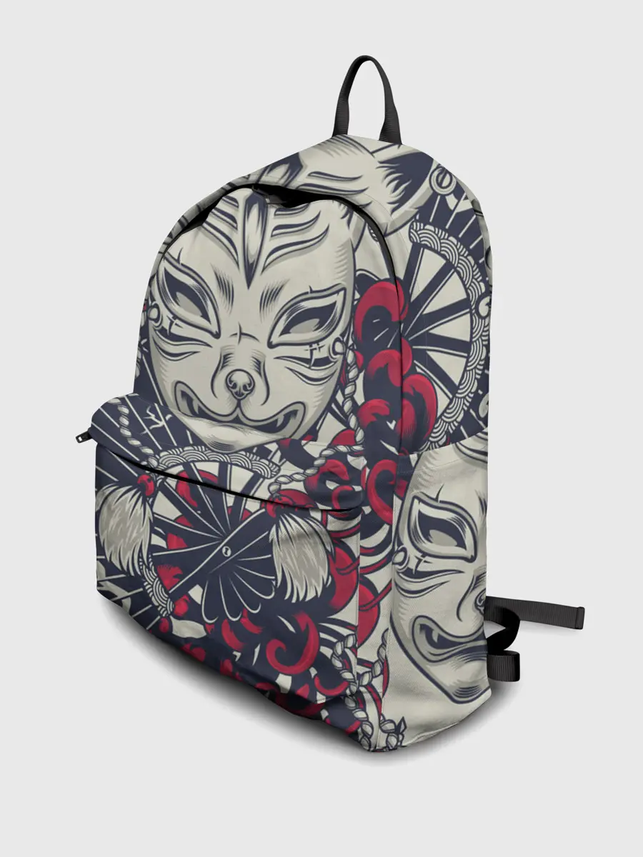 Рюкзак джинсовый / Кицунэ | Маска лисы