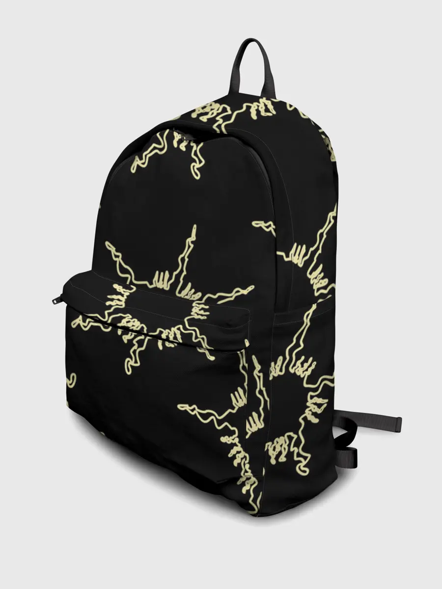 Рюкзак джинсовый / чёрное солнце