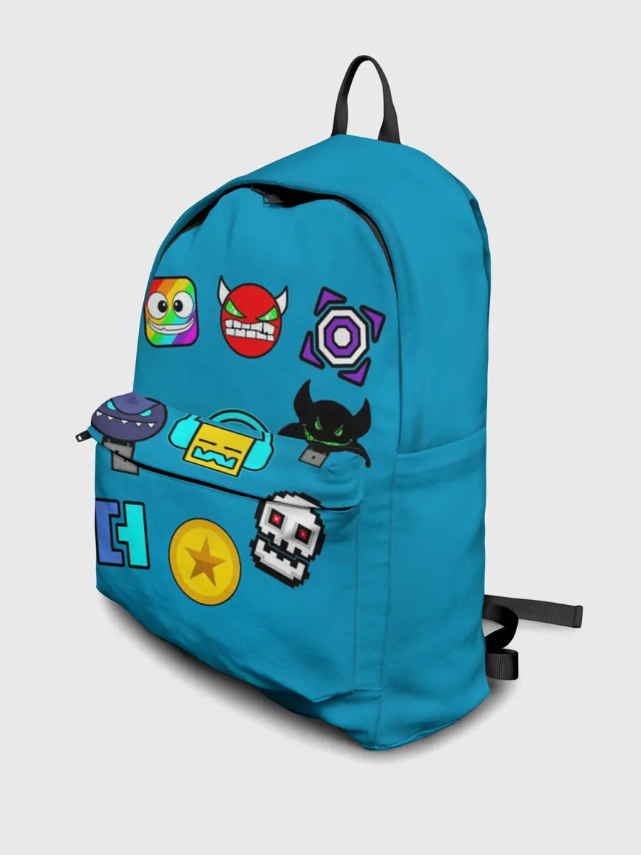 Рюкзак джинсовый / Geometry Dash Icons