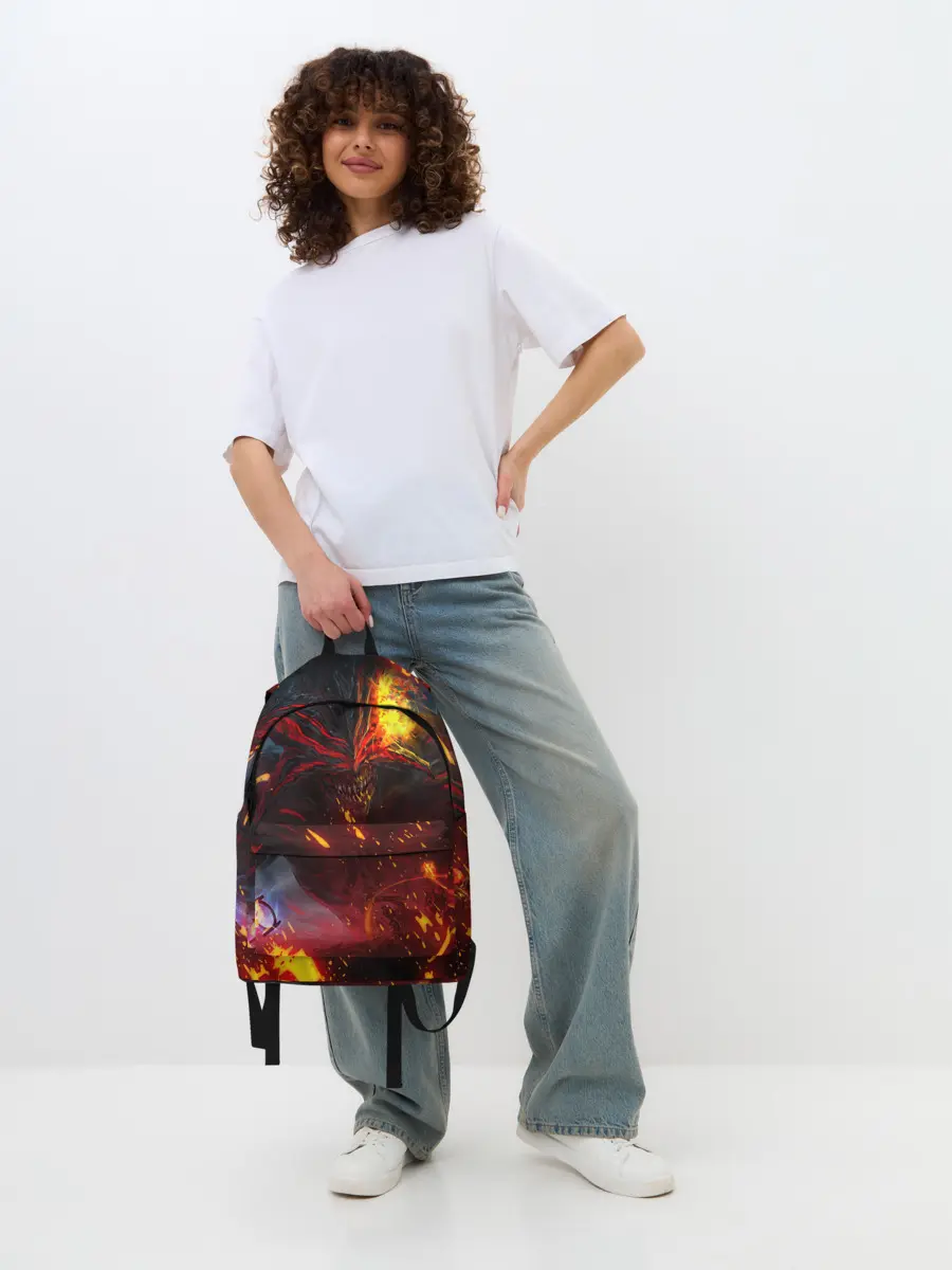Рюкзак джинсовый / Path of Exile | Fire Demon