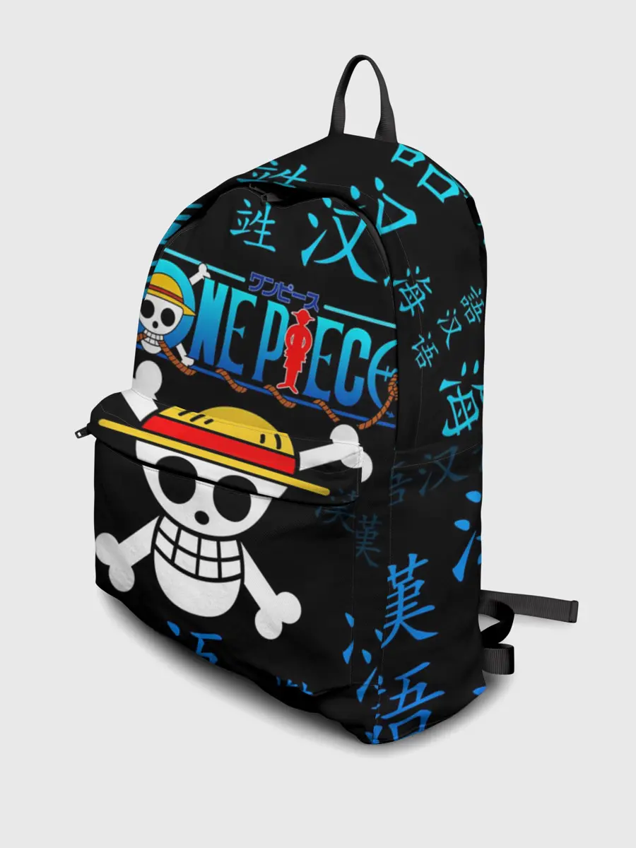 Рюкзак джинсовый / ONE PIECE / ВАН ПИС / ИЕРОГЛИФ