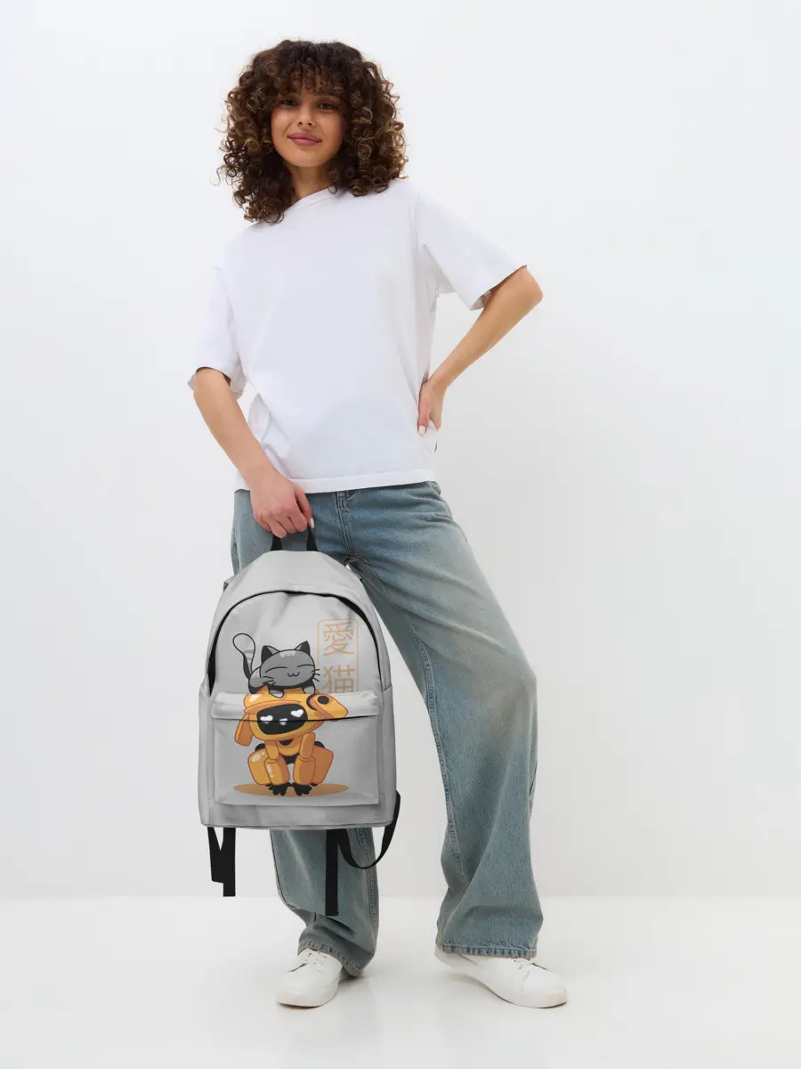 Рюкзак джинсовый / Cat and Robot