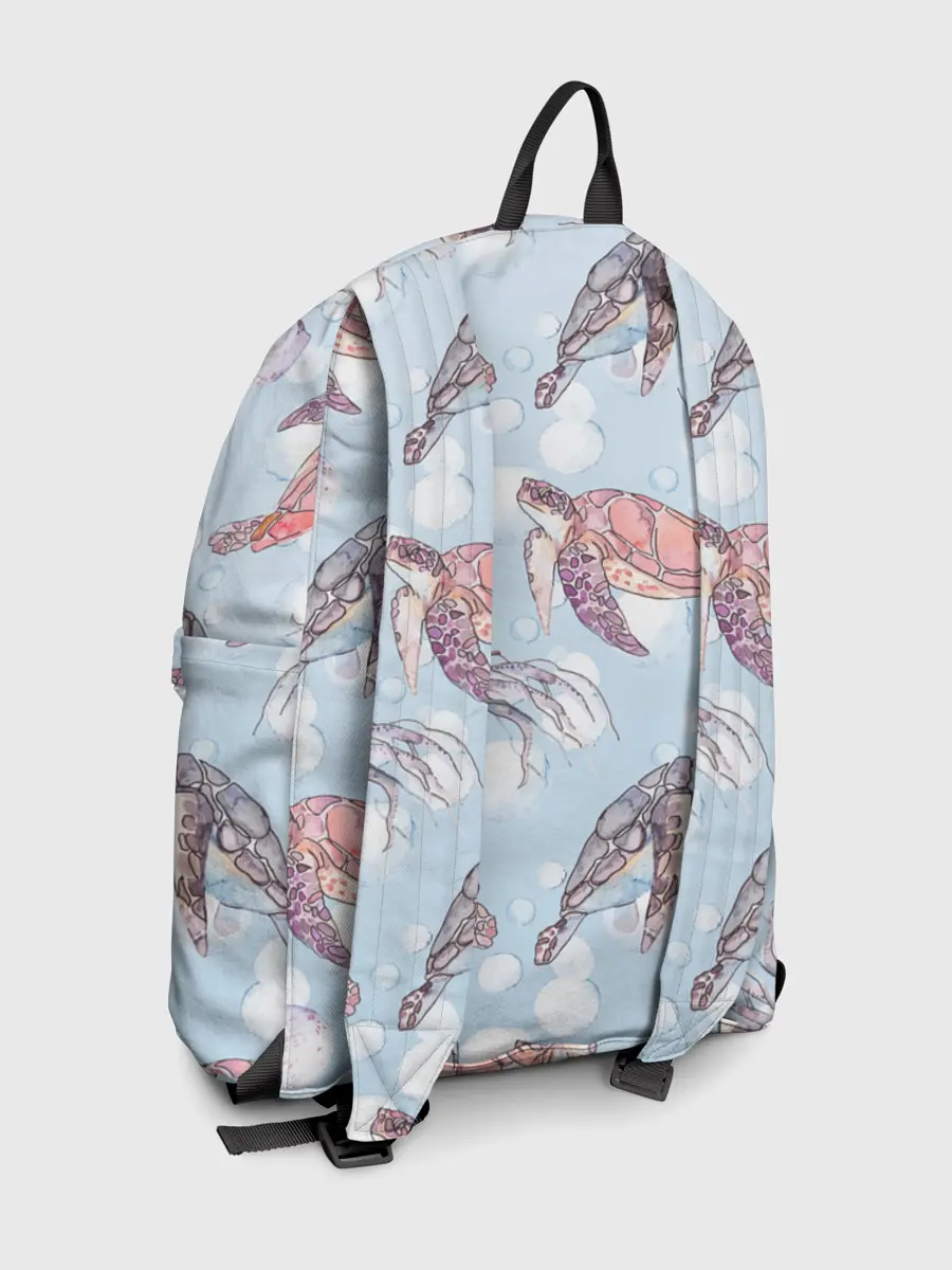 Рюкзак джинсовый / подводный мир черепахи медузы