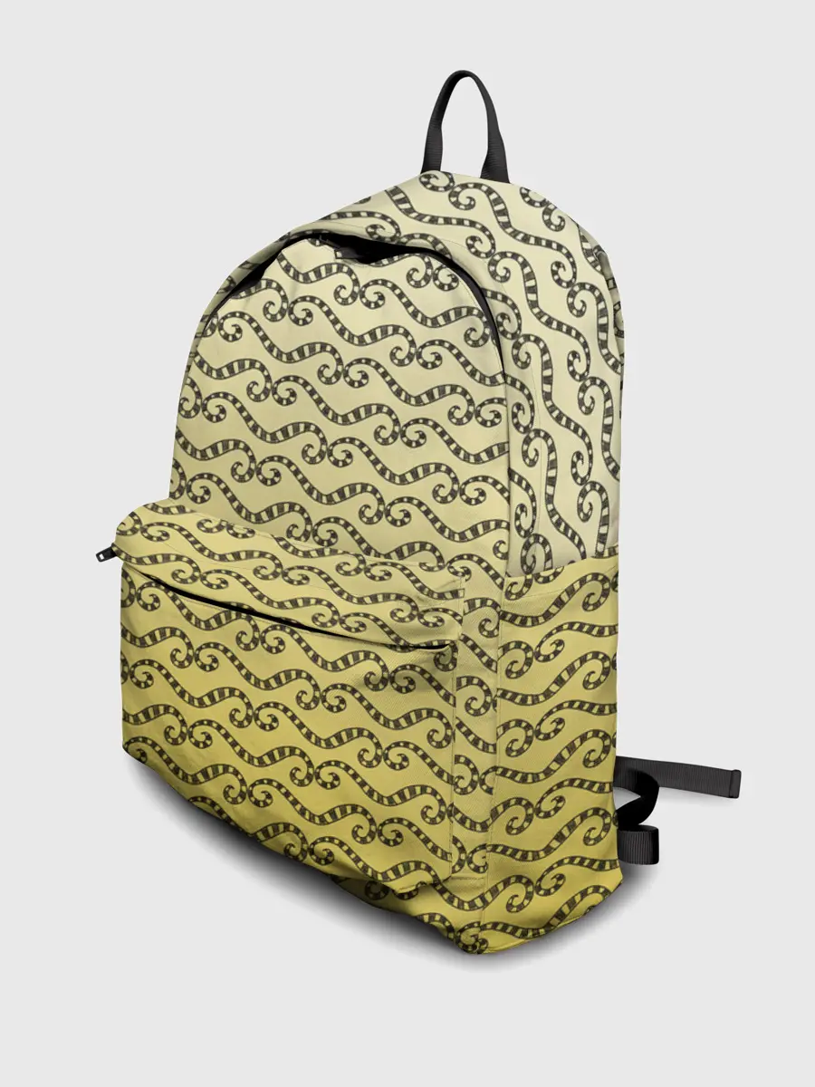 Рюкзак джинсовый / рисованный узор усы червячки