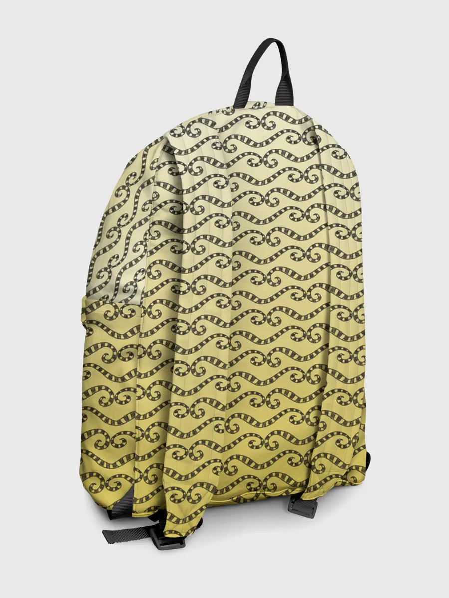 Рюкзак джинсовый / рисованный узор усы червячки