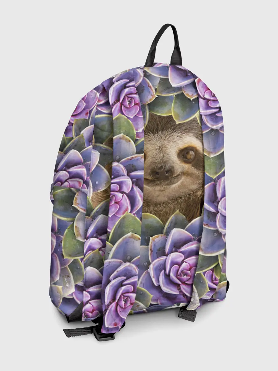 Рюкзак джинсовый / Ленивец среди цветов