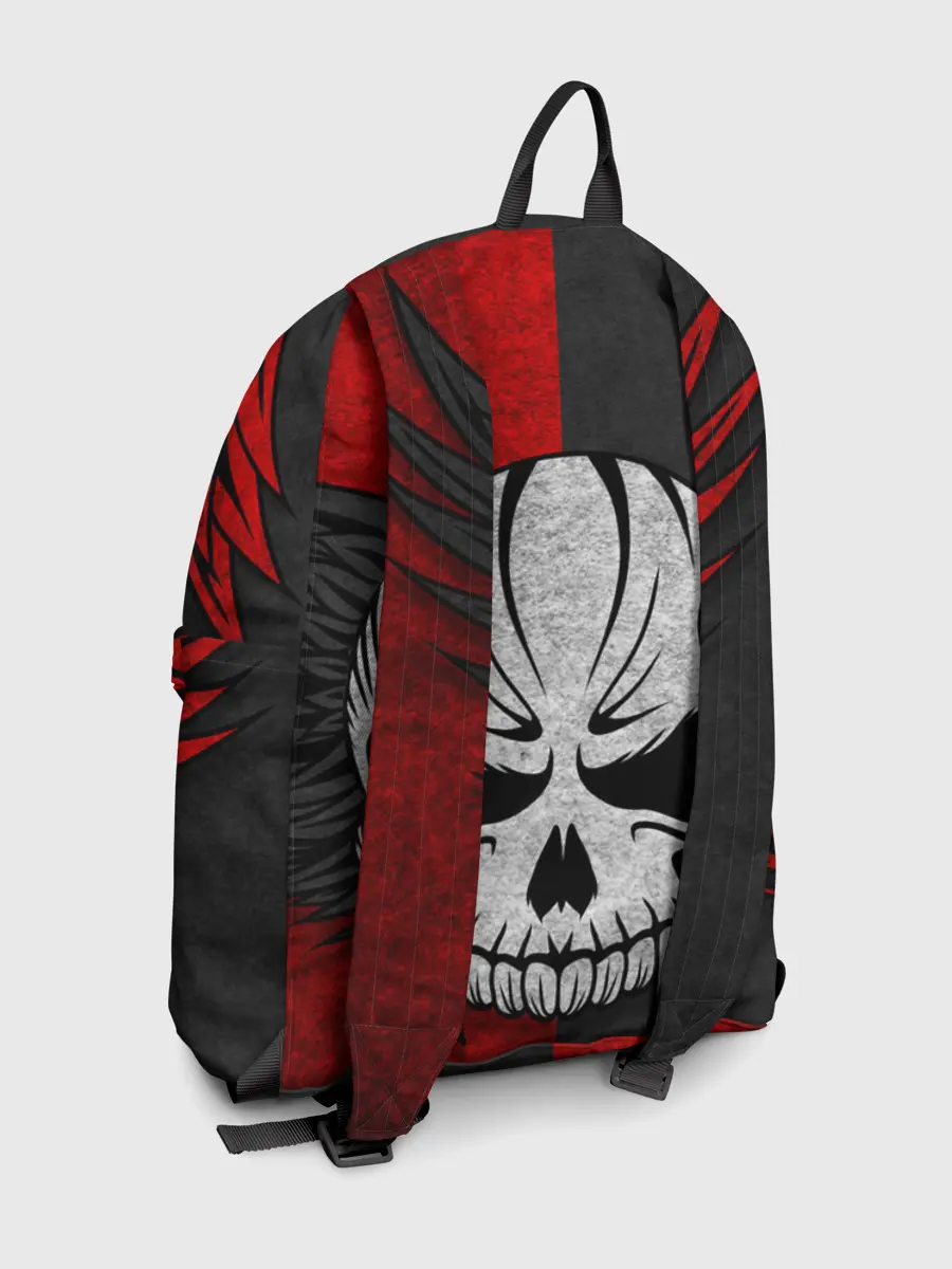 Рюкзак джинсовый / Крылатый череп 3D