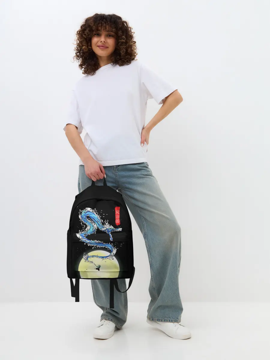 Рюкзак джинсовый / Водяной дракон Танджиро