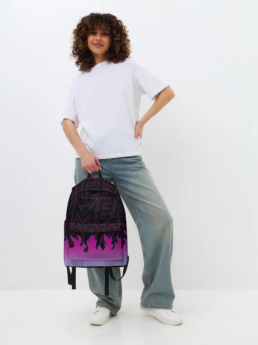 Рюкзак джинсовый / РОЗОВОЕ ПЛАМЯ | PINK FLAME