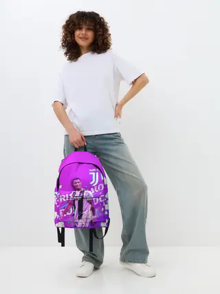 Рюкзак джинсовый / КРИШТИАНУ РОНАЛДУ / НЕОН