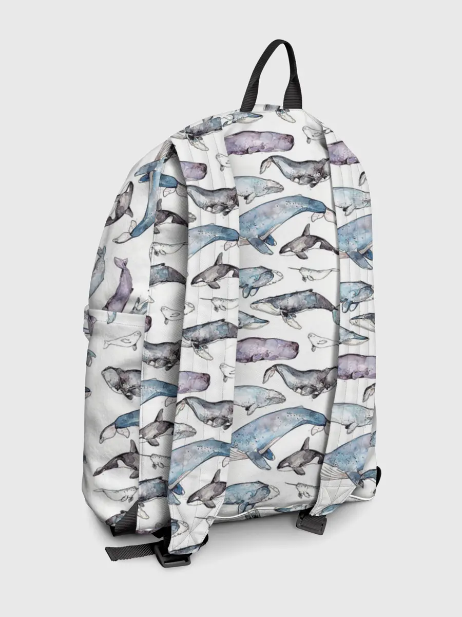 Рюкзак джинсовый / киты паттерн