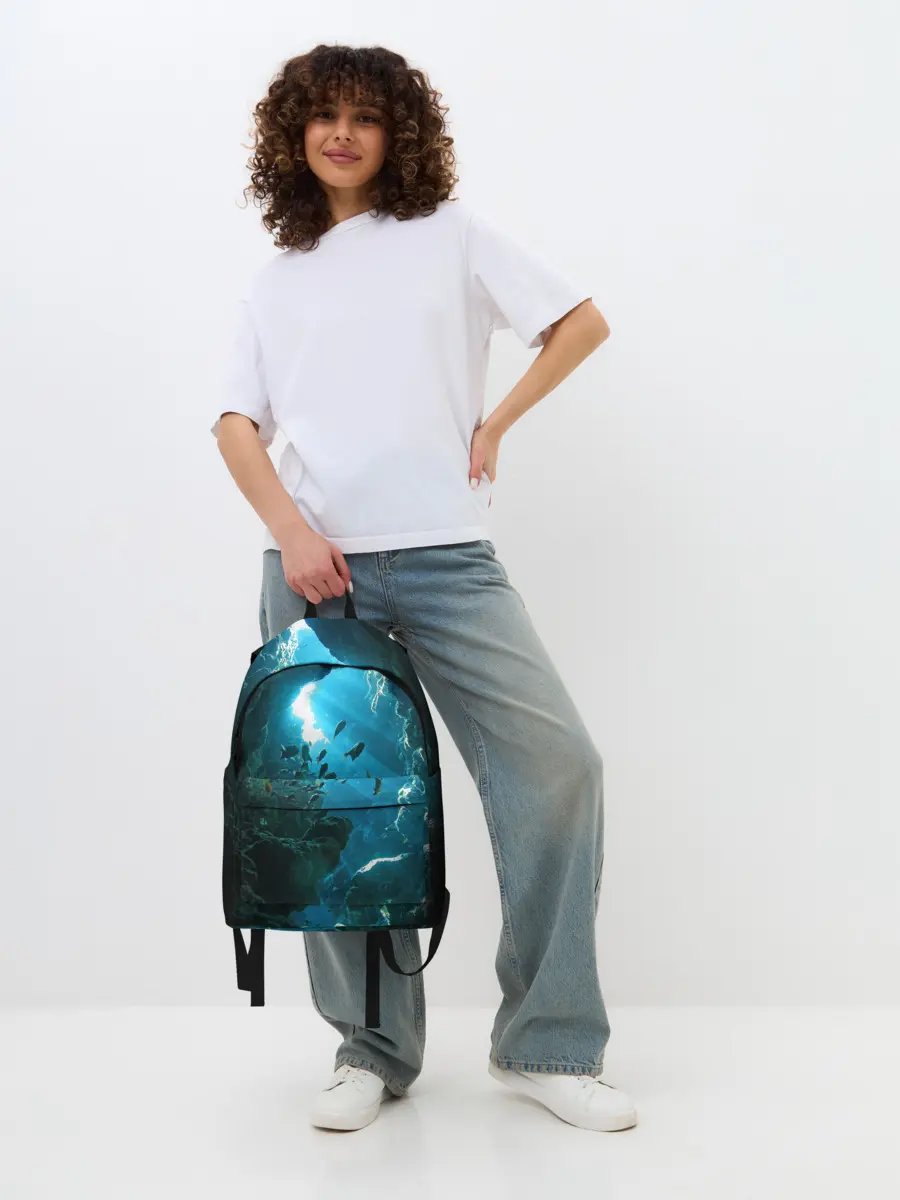 Рюкзак джинсовый / Коралловые рыбки