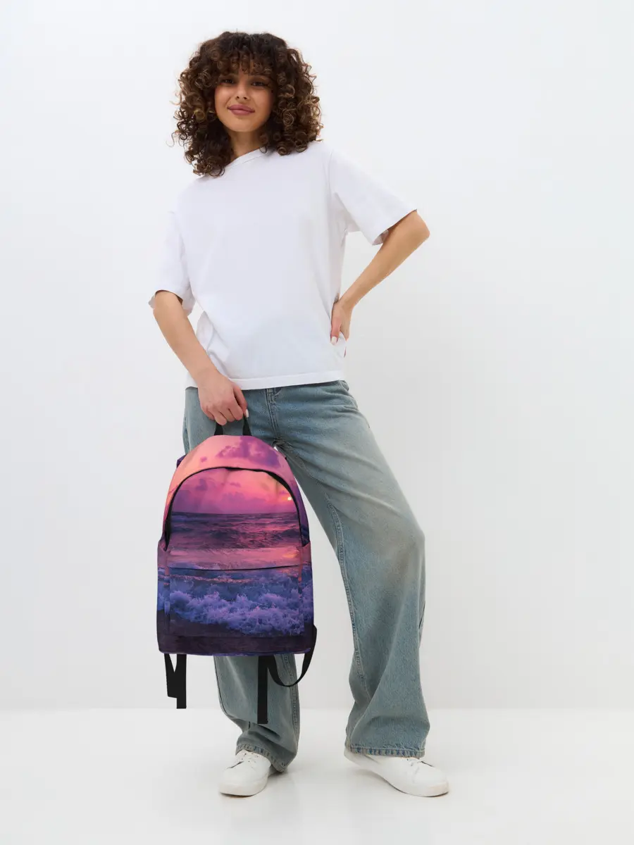 Рюкзак джинсовый / Закат на берегу