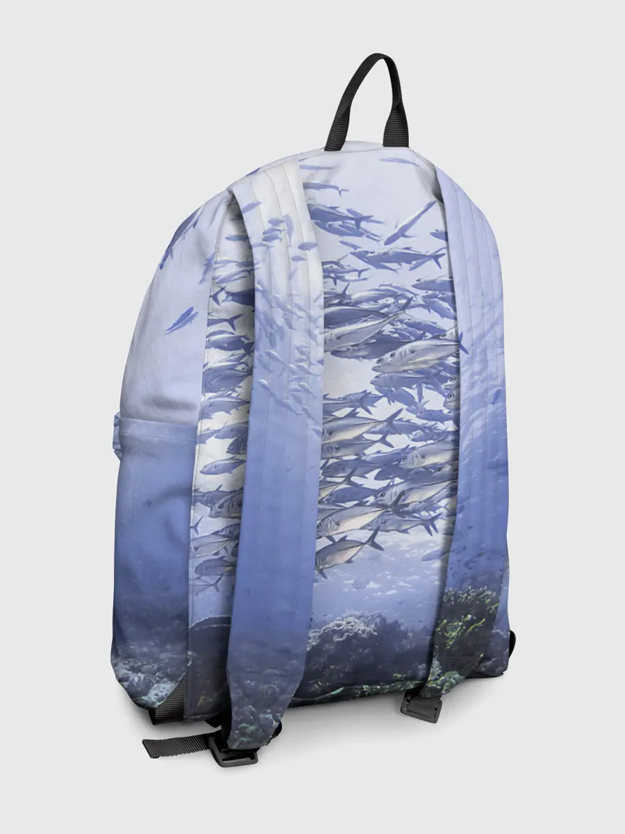 Рюкзак джинсовый / Косяк рыбы