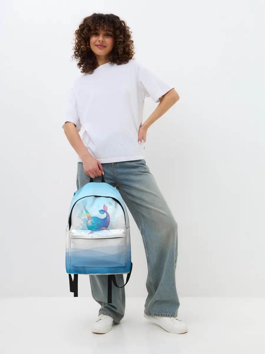 Рюкзак джинсовый / Дельфин единорог