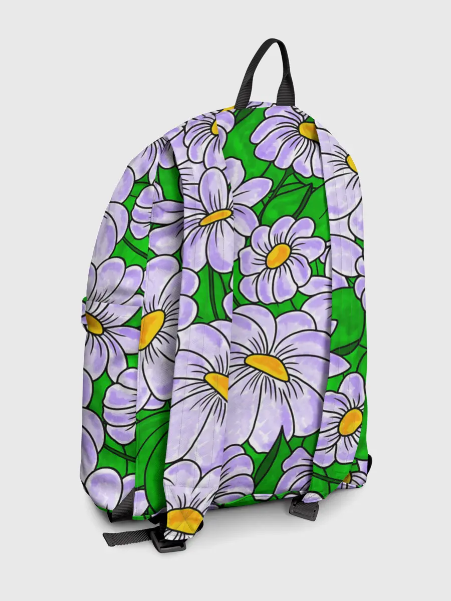 Рюкзак джинсовый / Цветы Лавандовые ромашки