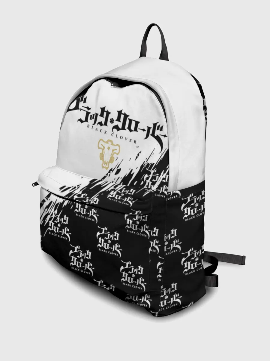 Рюкзак джинсовый / Чёрный клевер черно-белый разрыв