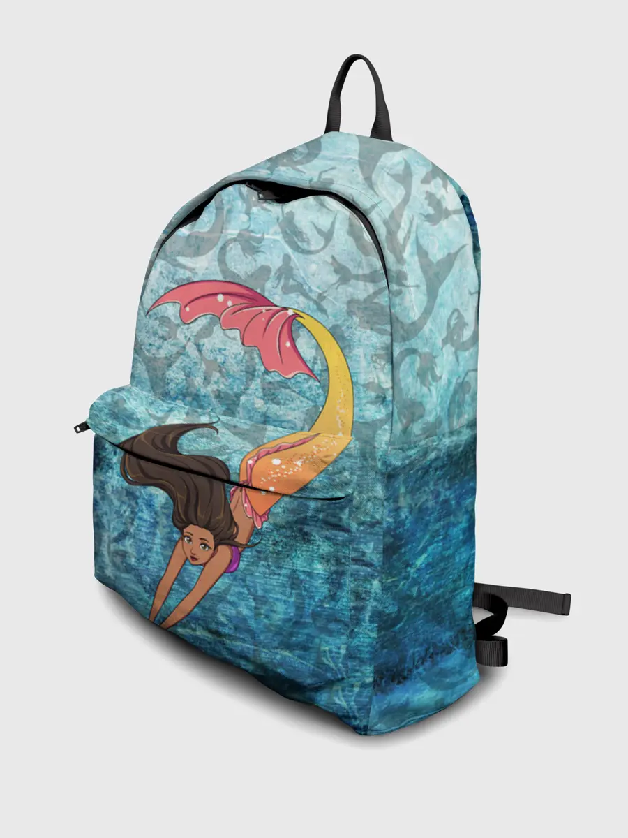 Рюкзак джинсовый / Русалка | Подводный мир