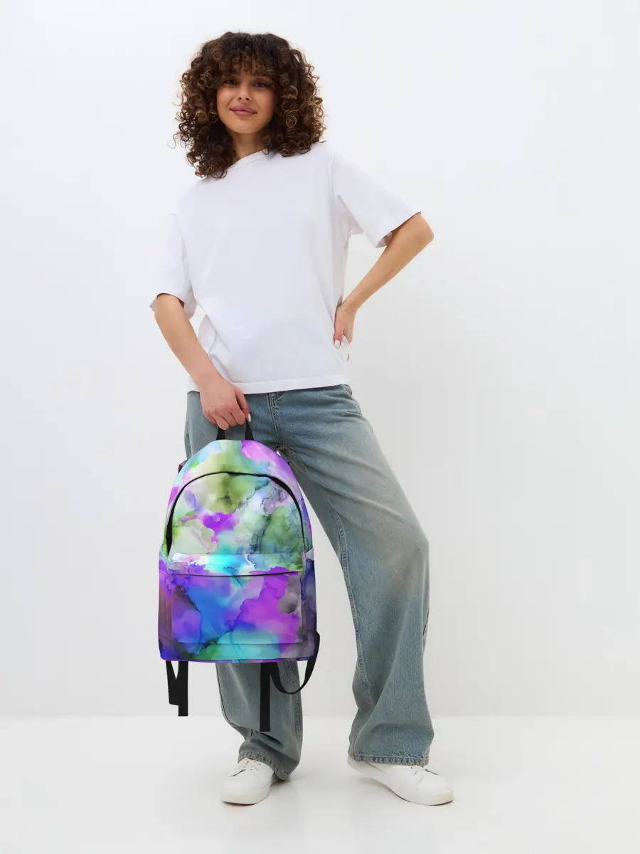 Рюкзак джинсовый / Акварельная краска