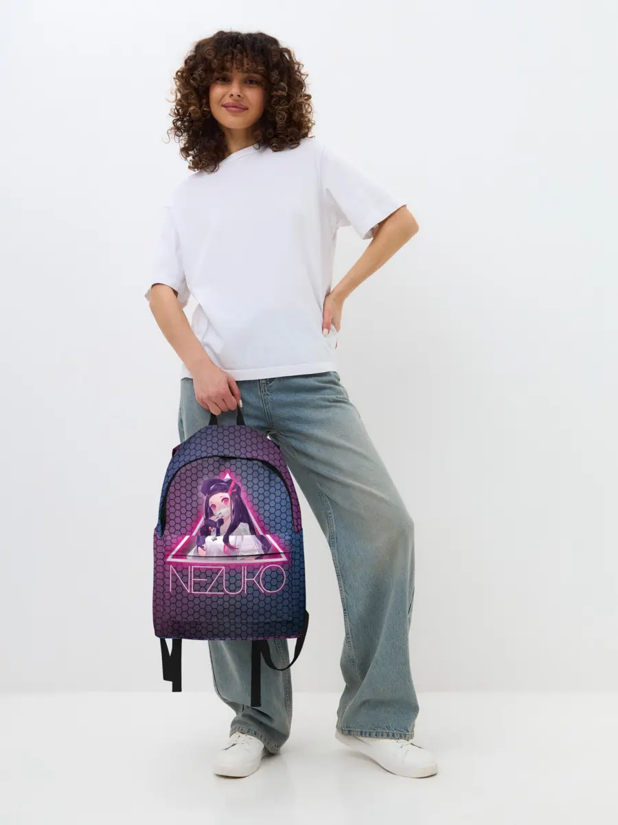 Рюкзак джинсовый / Незуко Камадо в треугольнике