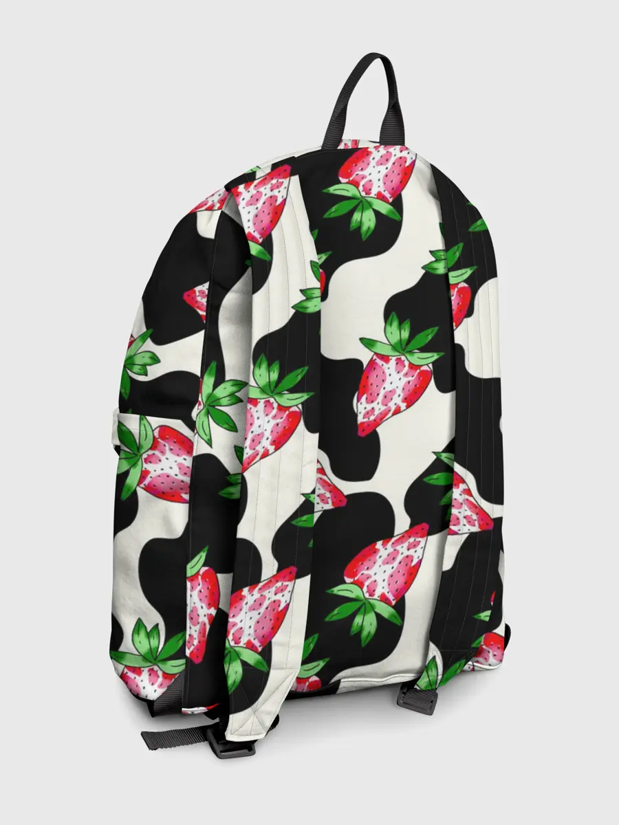 Рюкзак джинсовый / Клубника на коровьей шкуре