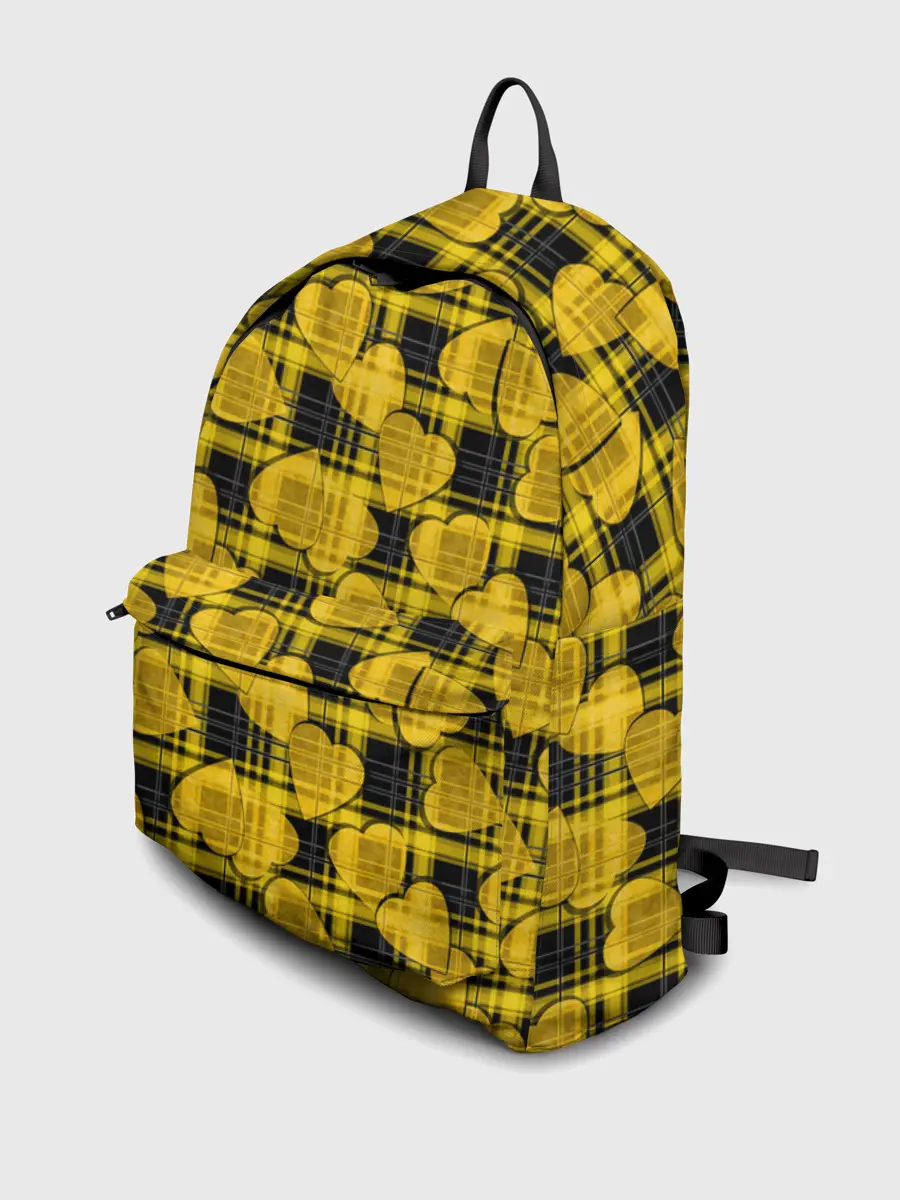 Рюкзак джинсовый / Желто-черный модный узор