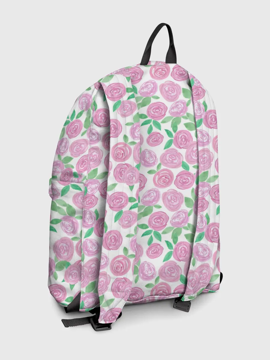 Рюкзак джинсовый / Розовые акварельные розы