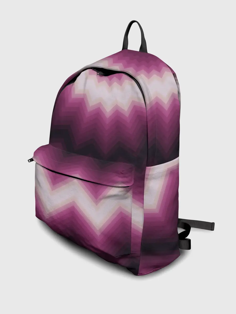 Рюкзак джинсовый / Черно-пурпурный калейдоскоп