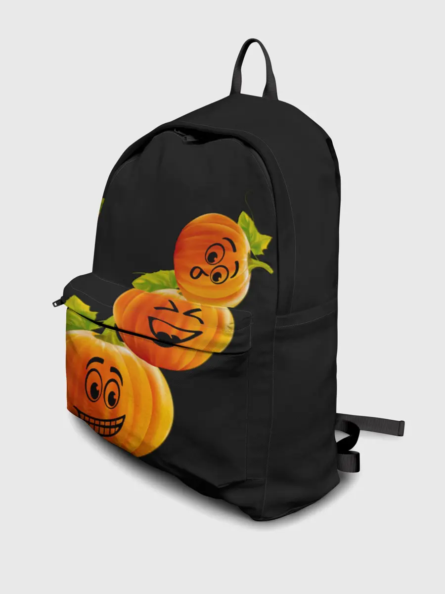 Рюкзак джинсовый / Хэллоуин смешные тыквы