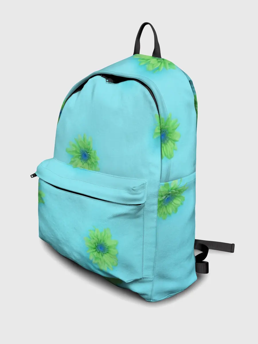 Рюкзак джинсовый / Зеленые Цветочки