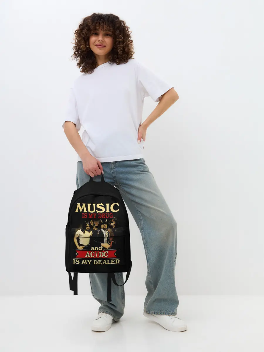 Рюкзак джинсовый / MUSYC IS MY DRUG and AC/DC IS MY DEALER