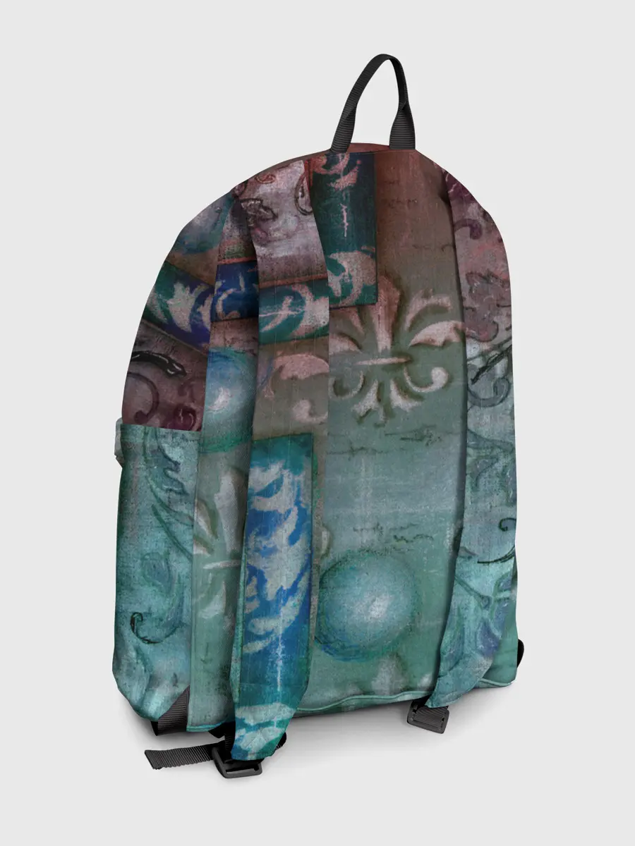 Рюкзак джинсовый / Объемная абстракция - Флер-де-лис