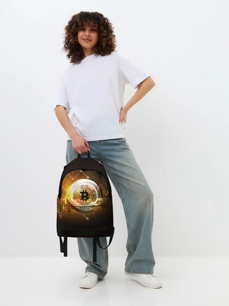 Рюкзак джинсовый / КРИПТОВАЛЮТА БИТКОИН