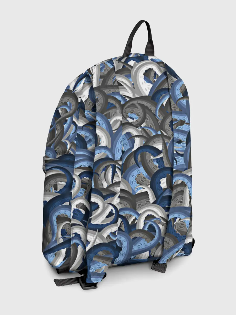 Рюкзак джинсовый / Синий камуфляж с щупальцами