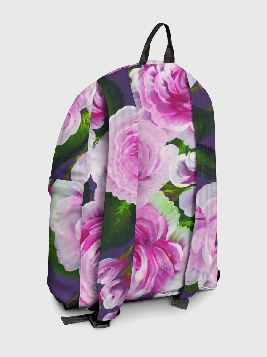 Рюкзак джинсовый / Цветы Розовые Розы красками