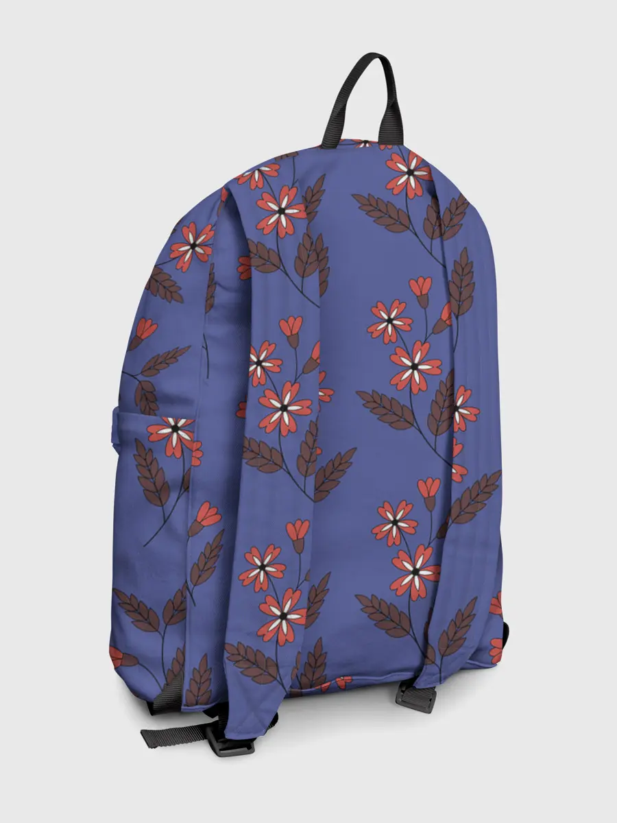 Рюкзак джинсовый / Цветы на синем фоне