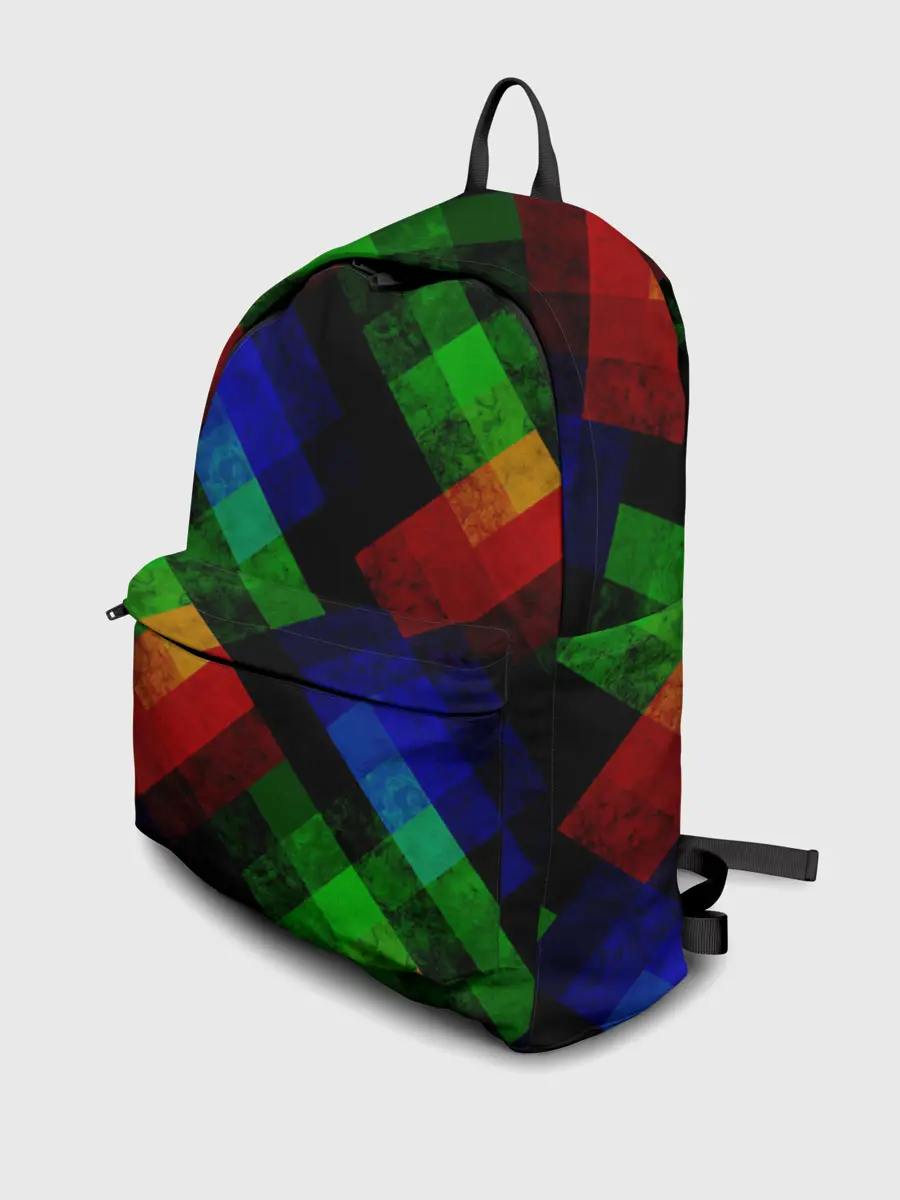 Рюкзак джинсовый / Разноцветный мраморный узор