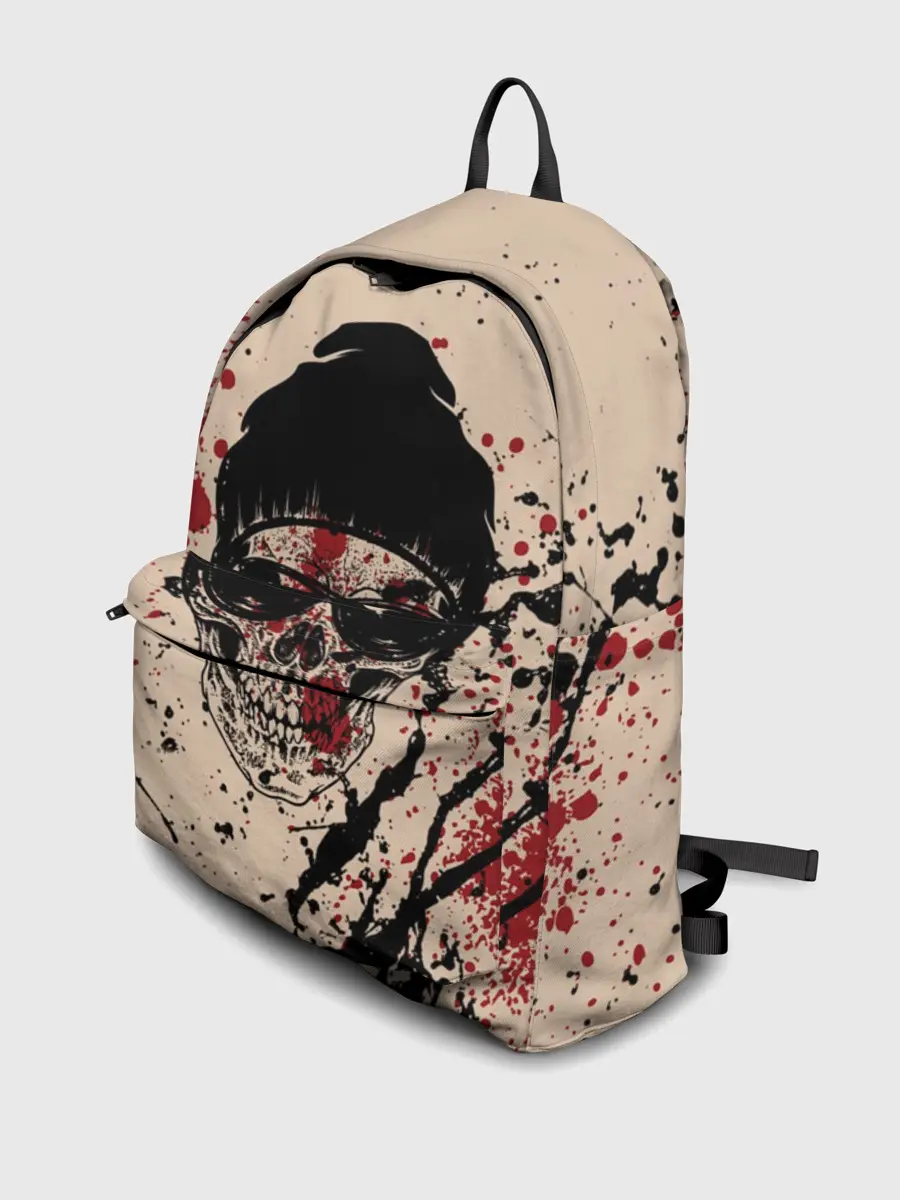 Рюкзак джинсовый / Череп Хипстер Брызги Краски